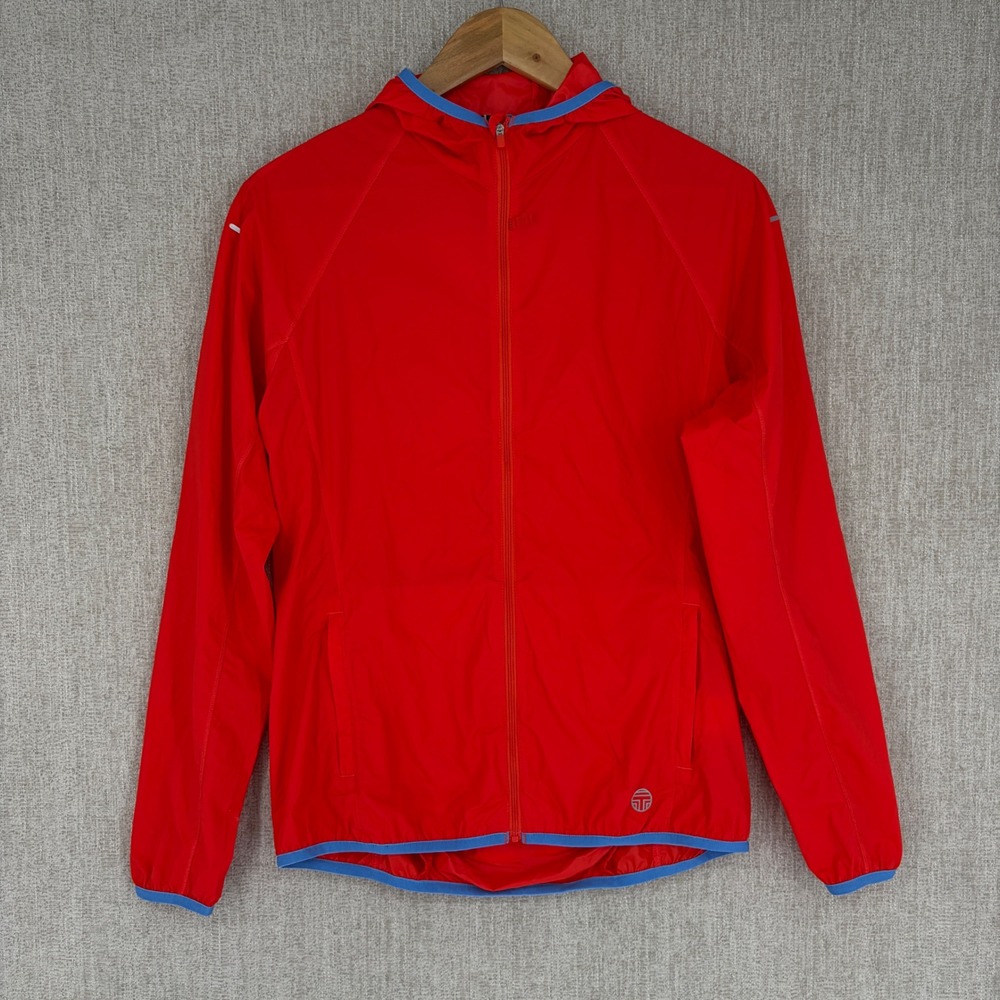 Tory Burch Sport Windbreaker Jacket Small Full‎ Zip Hooded Packable Nylon